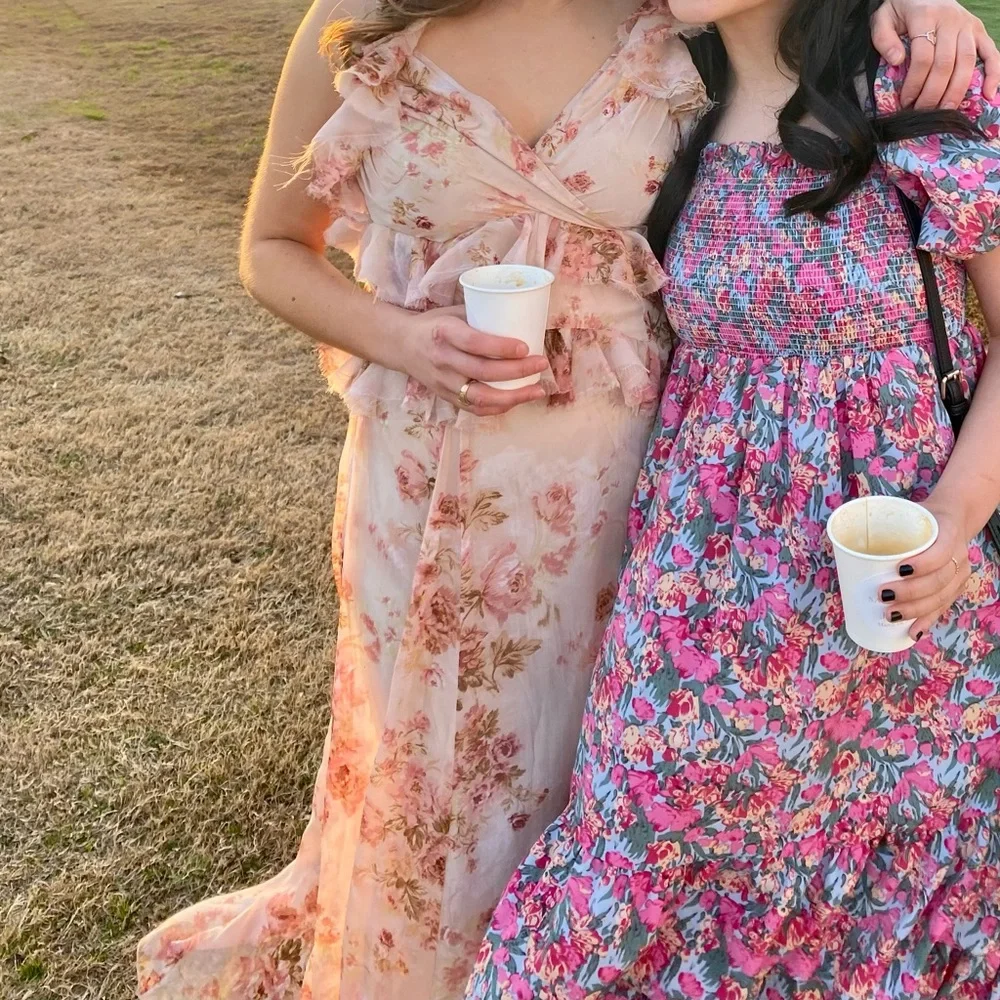 ASOS Beige and Pink Floral Dress - Picture 2 of 2
